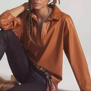 Anthropologie Brown Blouse